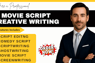 ghostwrite movie script screenplay  drama comedy script feature film playwriting