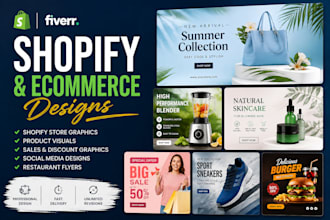 create shopify product design, ecommerce flyers, and promotional 3d graphics