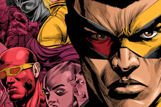 make a comic book superhero illustration