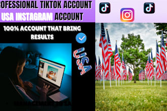 create usa instagram account, usa tiktok account with optimization and warm up
