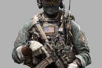 draw detailed military characters for you
