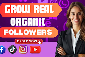grow organic facebook tiktok followers snapchat youtube video promotion