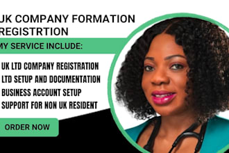 do UK company registration, ltd setup, and do business account setup