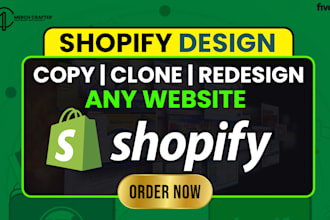 copy, clone, recreate, redesign, or duplicate any website into a shopify store