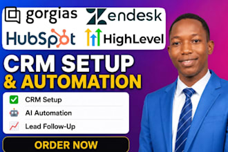 setup hubspot zendesk gorgias pipedrive freshdesk CRM with ai agent automation