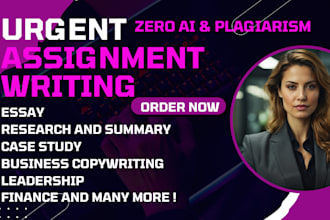 write high quality assignment, research report, summary and essay