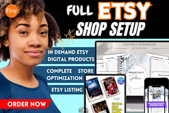 design etsy digital products for etsy shop setup, etsy listing, etsy seo, pod