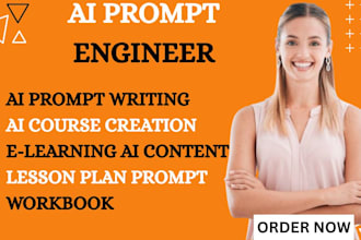 write ai prompts for online course creation, lesson plans, scripts and workbook