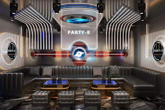 model interior night club,VIP room design,furniture set,leed light render, revit