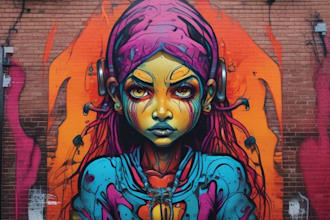 illustrate amazing custom graffiti, wall arts or murals
