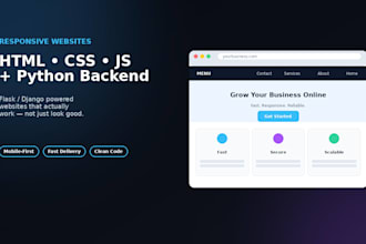 build a responsive website using HTML CSS and python flask