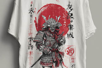 draw a japanese t shirt illustration