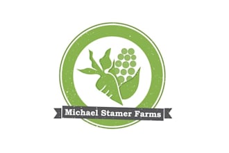 deign monogram family farm producing crops logo