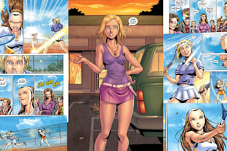 draw comic book page illustration cartoon comic strip graphic novel manga artist