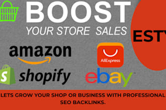 do SEO backlinks for etsy shopify, wix, ebay shop to improve your store ranking