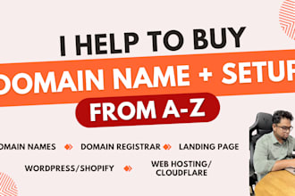 help to setup domain, cloudflare and design web hosting