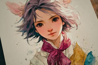 draw book illustration in watercolor