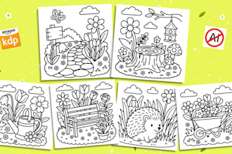 draw cozy, bold, and easy coloring book illustrations