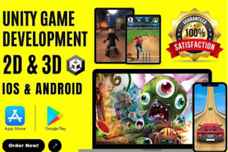 develop unity 2d and 3d games for mobile, mobile game development