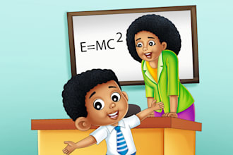 draw african american illustration for kids