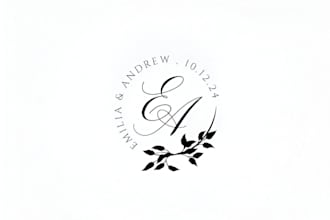 do custom monogram wedding logo and initials design