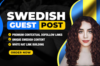 build 5 premium dofollow swedish guest post backlinks for local SEO