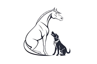 do modern pet animal, line art, one line art, line art icon illustration logo