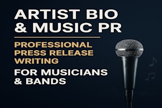 do artist bio, music PR and press release writing for musicians and bands
