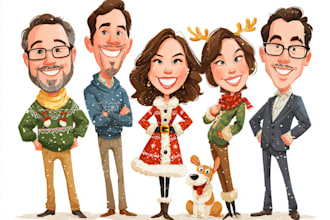 draw christmas cartoon caricature