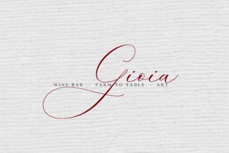 design minimalist creative signature wine bar logo