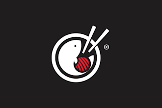 design modern creative seafood or japanese restaurant logo