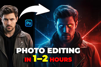do photoshop work,  photo editing, face swap, color change and object removal 2h