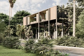design 3d shipping container home, tiny house, shops, luxury resort,cabin render