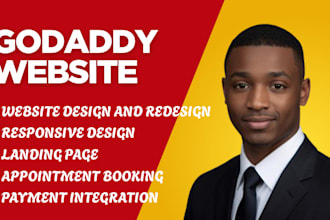 build responsive godaddy webshop website, design godaddy ionos ecommerce store