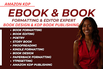 do kdp ebook formatting book editing poetry, story book and kindle publishing