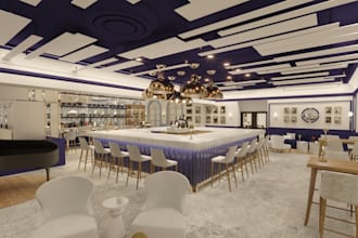redesign restaurant bar area,club interior rendering,event dining layout,banquet