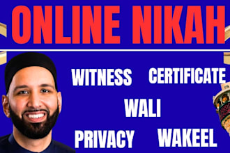 perform online nikah with certificate, witness and wali