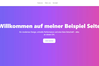 create a professional landingpage