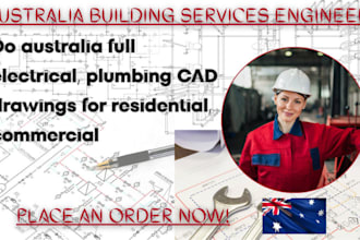 do australia full electrical, plumbing cad drawings for residential, commercial