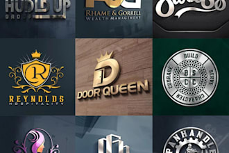 do professional modern minimalist 3d business logo design within 24 hours
