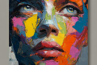 paint expressive colorful abstract portraits