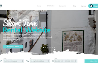 design vacation rental website, airbnb, short term rental website