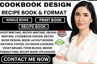 do cookbook or recipe book design meal plan KDP ebook formatting