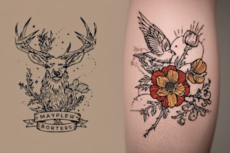 make a minimalist lineart tattoo design or illustration