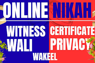 conduct your online nikah with witnesses, wali and certificate