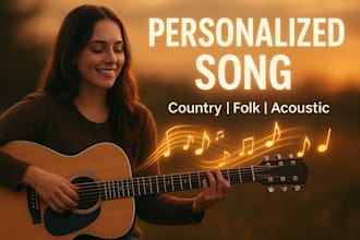 be female singer songwriter country song folk vocals personalized song acoustic