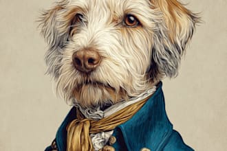 draw custom pet portrait or animal art
