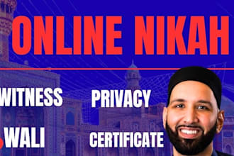 perform your online nikah with wali, witnesses and certificate