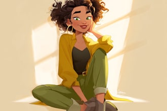 make a beautiful portrait in disney cartoon