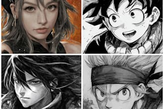 create manga, comic and anime artwork